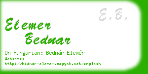 elemer bednar business card